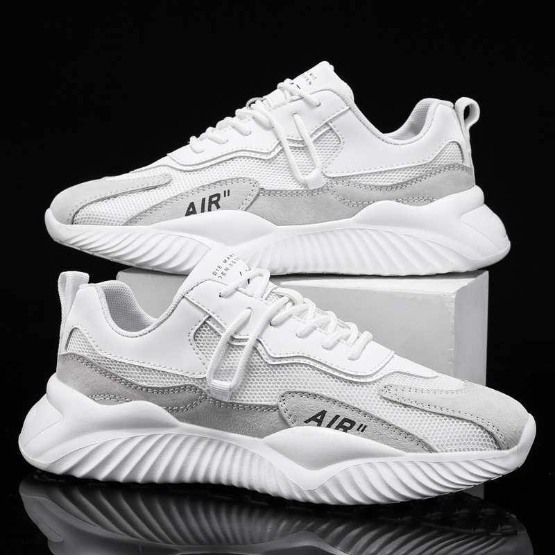 Fashionable Running for Men Trendy Lace Up Non-Slip Shoes Mesh Outdoor Sports Sneaker
