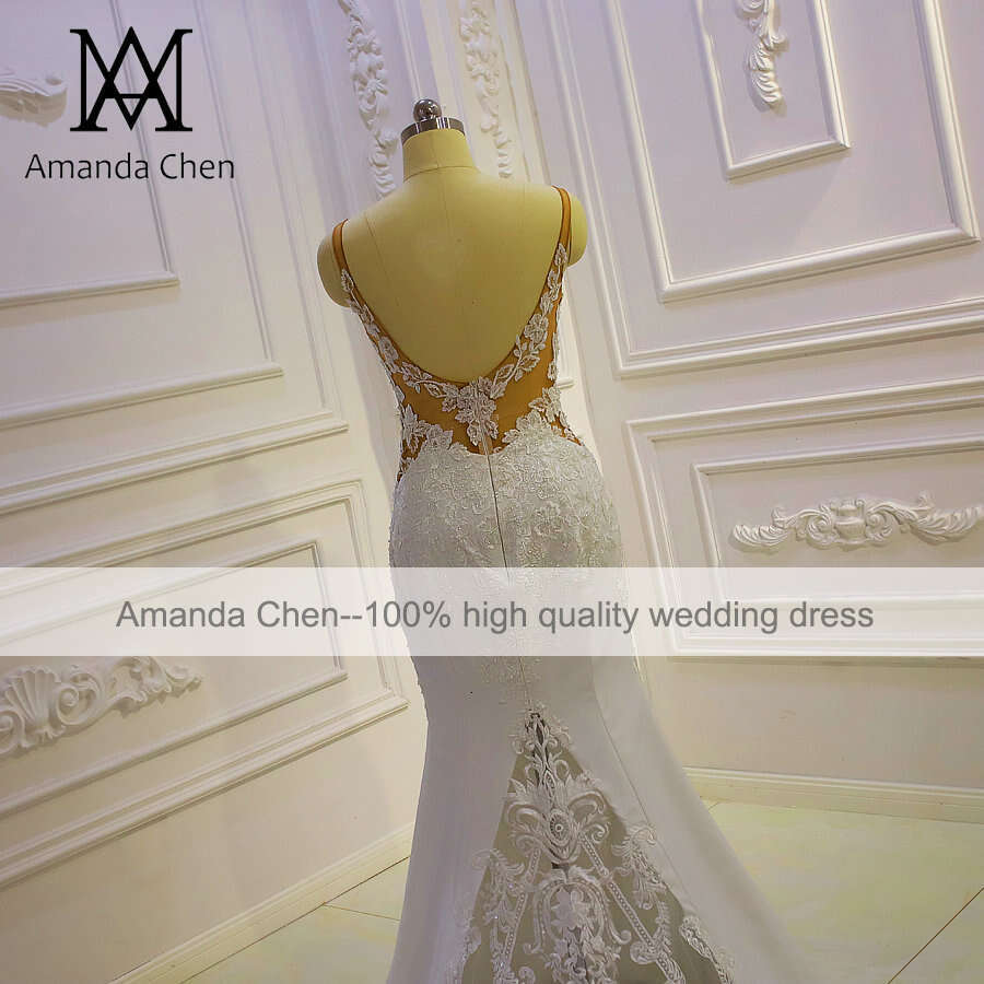 Beach Casual Lace Satin Wedding Dress