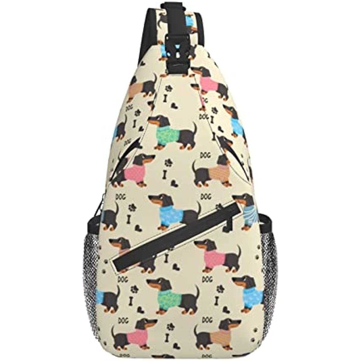Dachshund Sling Bag Crossbody Backpack Hiking Travel Daypack Chest Bag Lightweight Shoulder Bag For Women Men