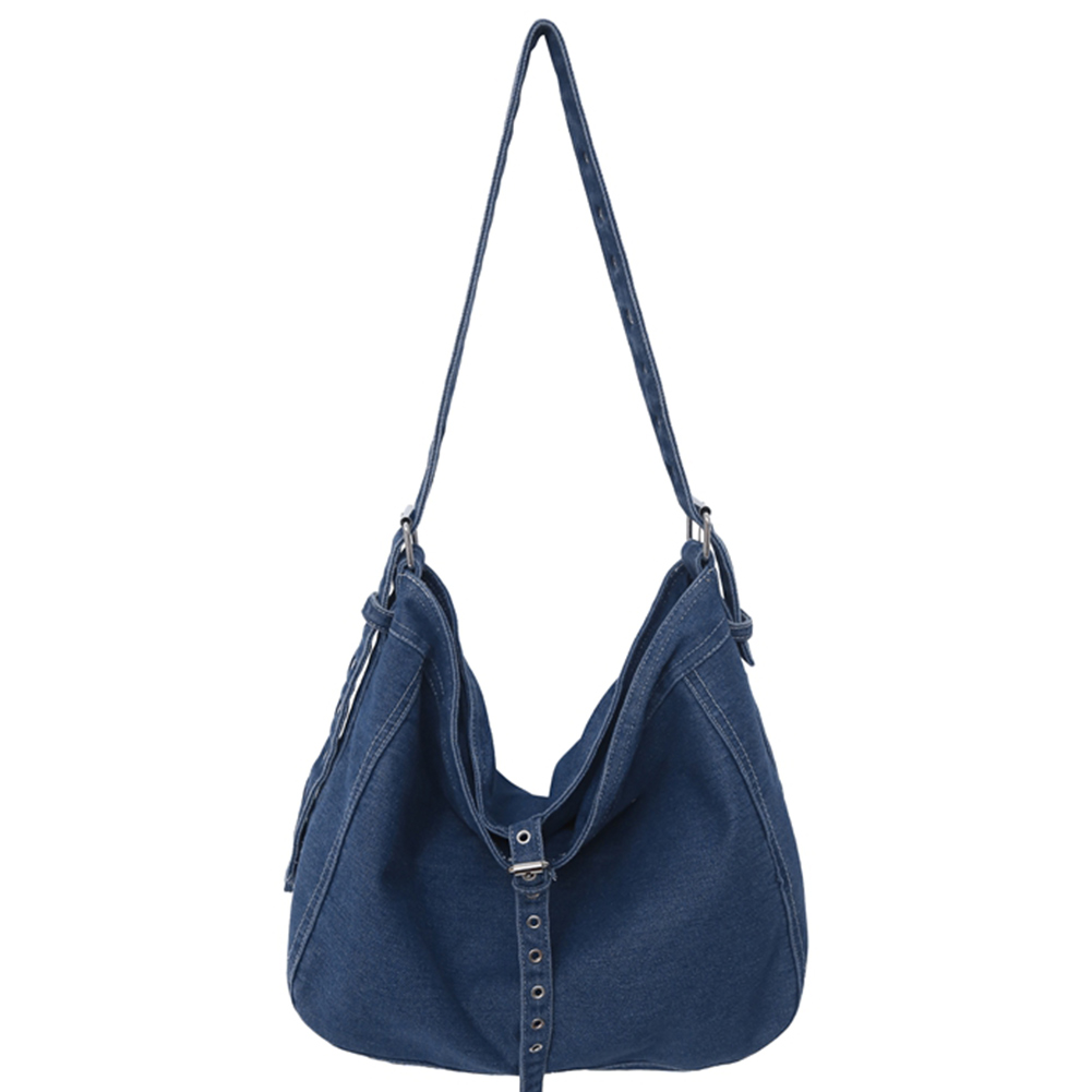 Denim Shoulder Bag Retro Tote Bag Large Capacity Fashion Handbag with Adjustable Strap Casual Shoulder Purse for Women