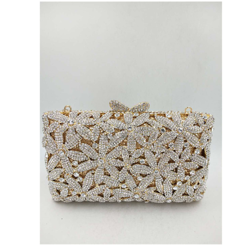 2020 Newest Crystal Diamond Chain Evening Bag Crystal Diamond Evening Bag for Bridal Clutch Purse Party Ladies Party Small Purse