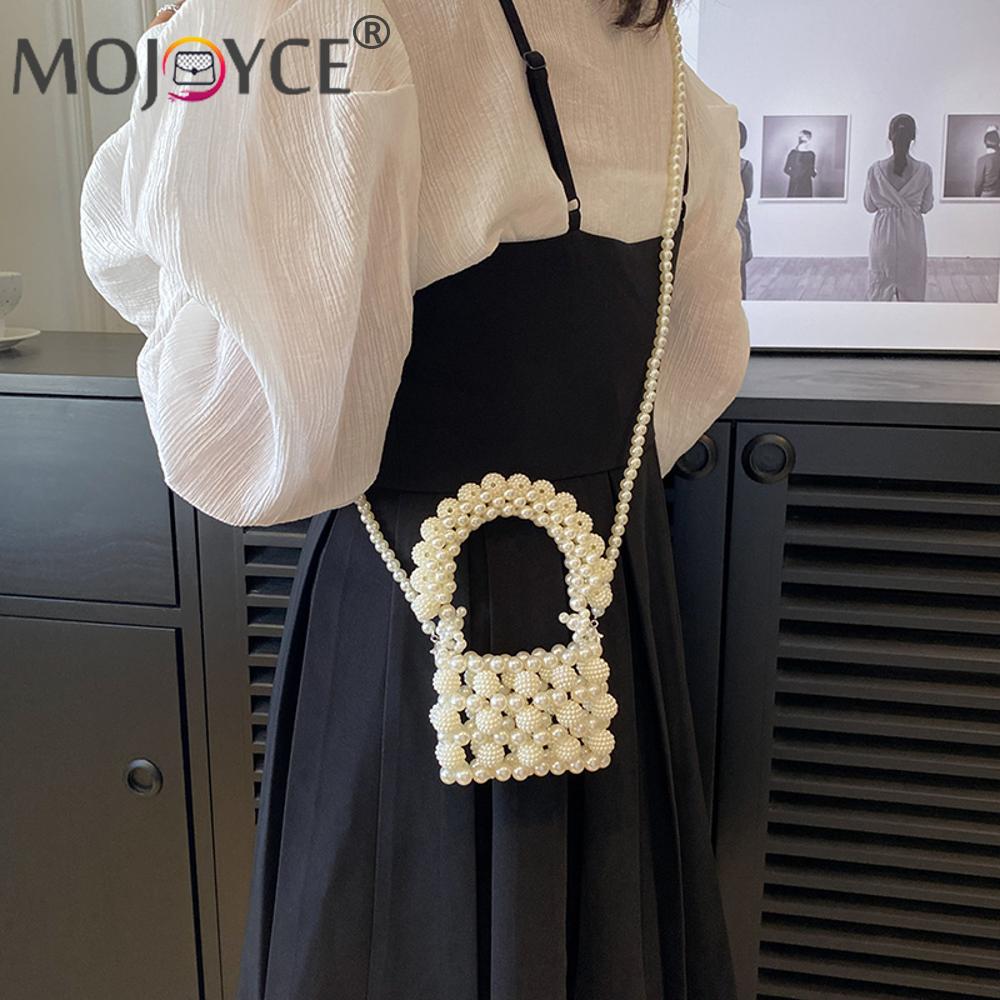 Women Handbag Purse Fashion Square Bags Pearl Tote Simple Messenger Bag
