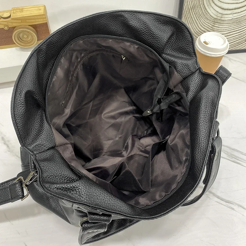 Women's Large Hobos Shoulder Bag Quality Pu Leather Retro Sweethearts Handbags Commuter Shopper Travel Female Crossbody Bags Sac