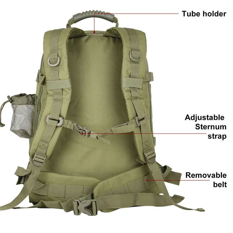 60L mens tactical backpack Molle hiking bag outdoor waterproof sports travel bag camping hunting Rucksack 241106