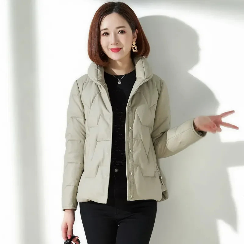 Womens Leather Jacket Womens Clothing Womens Leather Down Jacket Womens Winter Puff Korean Fashion Coat Chaqueta 241107