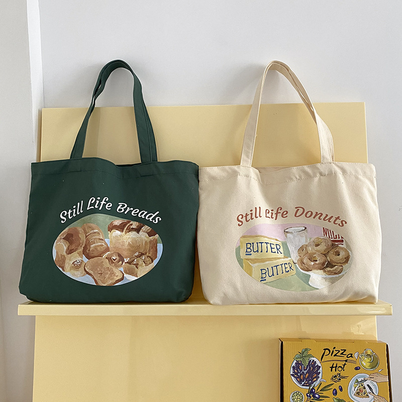 Women Canvas Shoulder Bag Food Supermarket Shopping Bags Ladies Cotton Cloth Fabric Grocery Handbags Tote Books Bag For Girls
