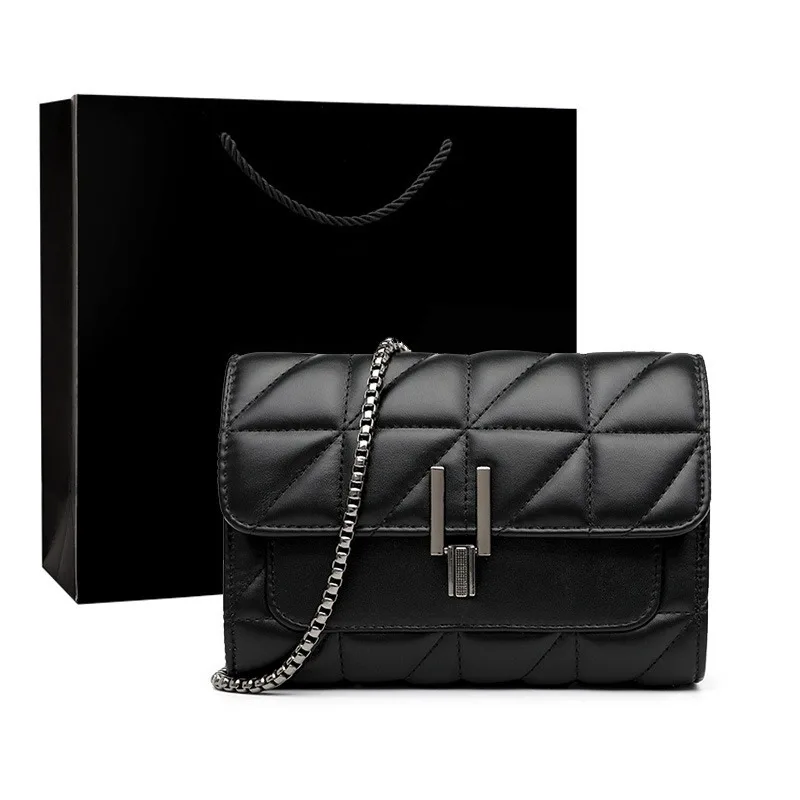 Women Luxury Designer genuine Bags Leather Chain Women Handbags Shoulder Female bag New Casual Fashion Ladies Messenger Bags