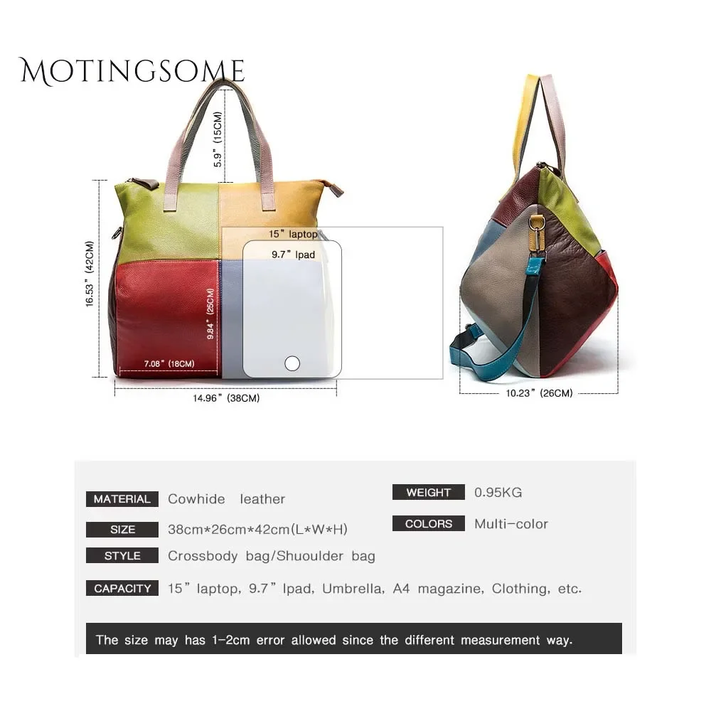Oversized Women Tote Bag Genuine Leather Shoulder Bag Calfskin Vintage Style Patchwork Super LargeShopper Bag 2021 Women Trend