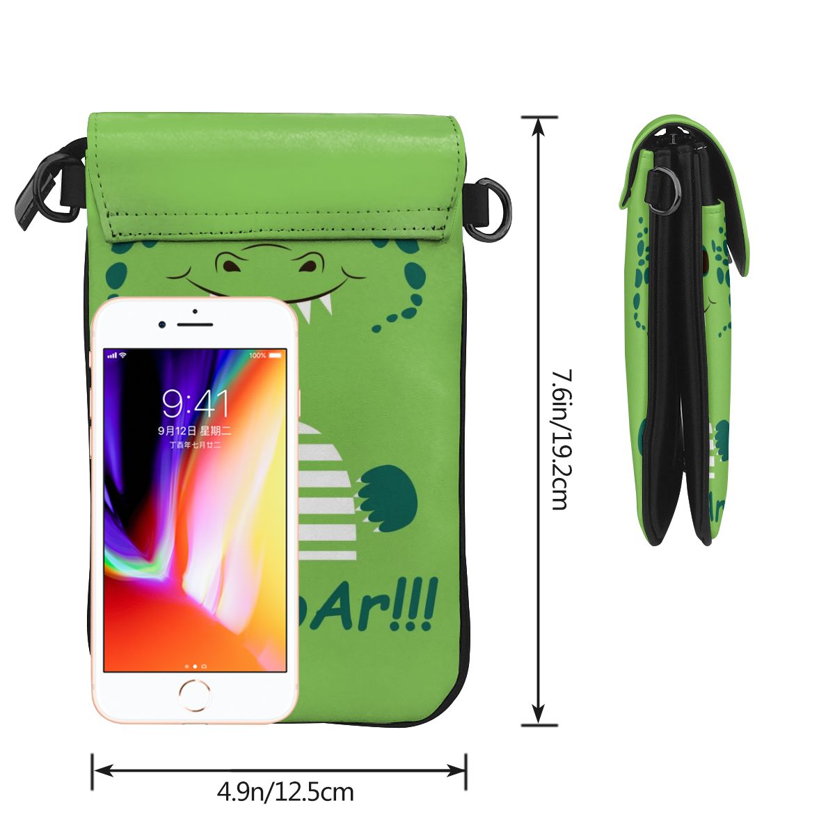 Dinosaur Street Art Crossbody Bags Handbag For Women PU Messenger Bag Mini Mobile Wallet Shoulder Bag Thick Strap Chic Bolsa