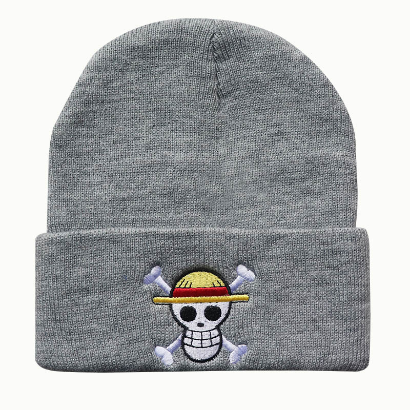 High quality design, Autumn/Winter Men's and Women's Cartoon Embroidery Knitted Hoodie Warm Anime Hat