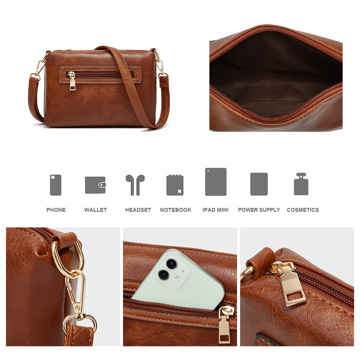 Women's Black Tote Bag New Fashion Simple Large Capacity Shoulder Bag Fashion Versatile Casual Hand Messenger Bag