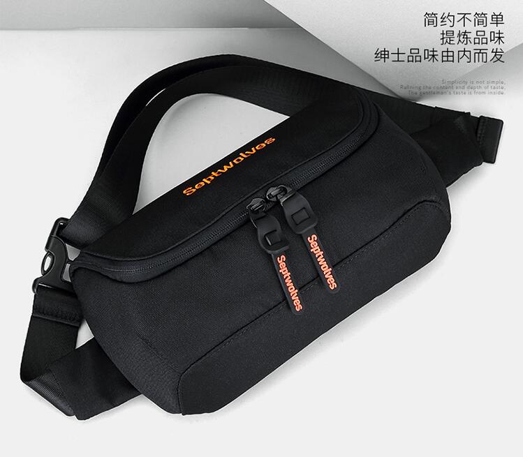 Men Unique Messenger bag Oxford Fabric casual Japanese Korean trend large capacity chest-bag mobile phone small waist-bag