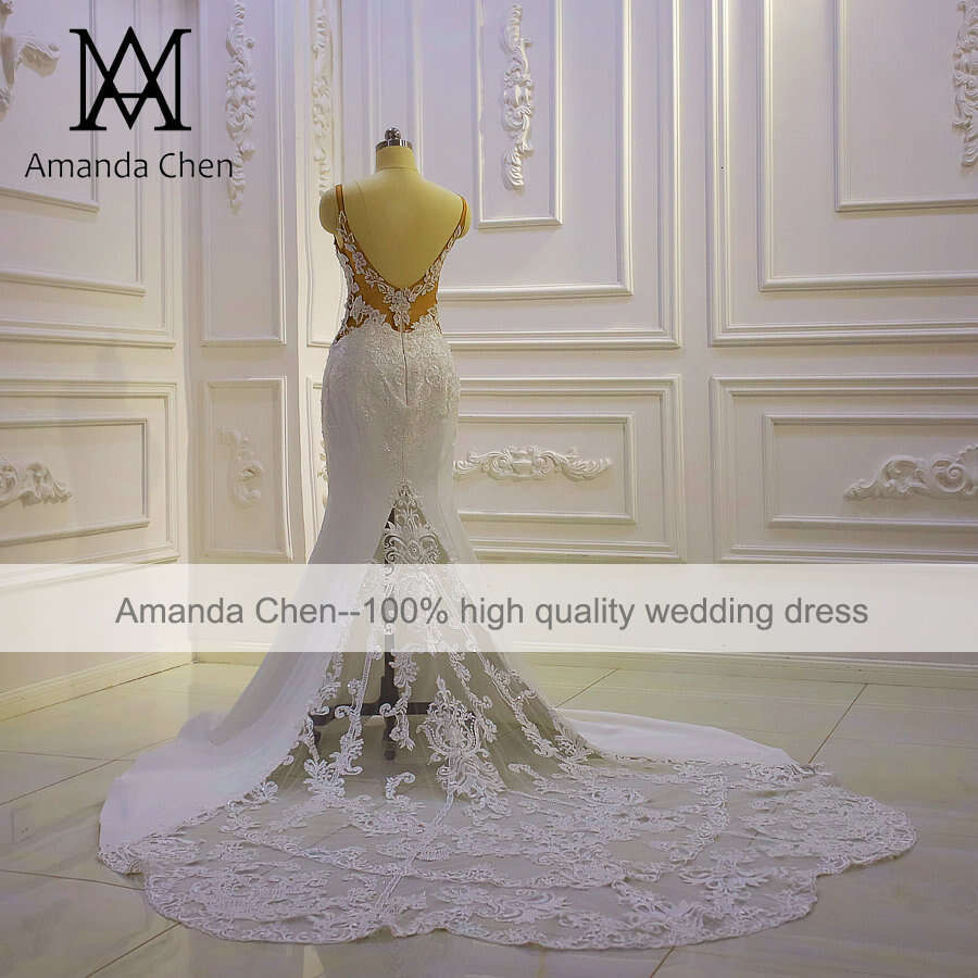 Beach Casual Lace Satin Wedding Dress