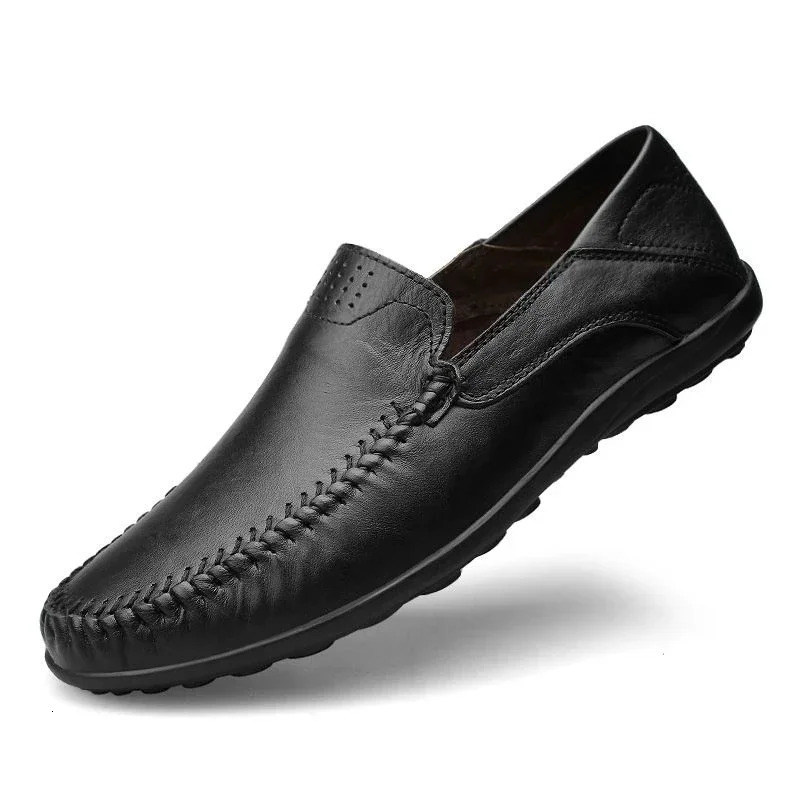 Fashion Leather Men Casual Shoes Formal Men Loafers Moccasins Italian Breathable Slip on Male Boat Shoes Size 37-47 241106