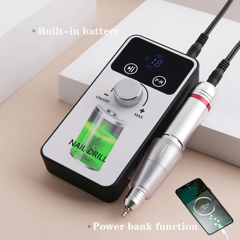 45000RPM Professional Electric Nail Drill Machine Rechargeable Nail File Nails Accessories Gel Nail Polish Sander Low Noise 241106