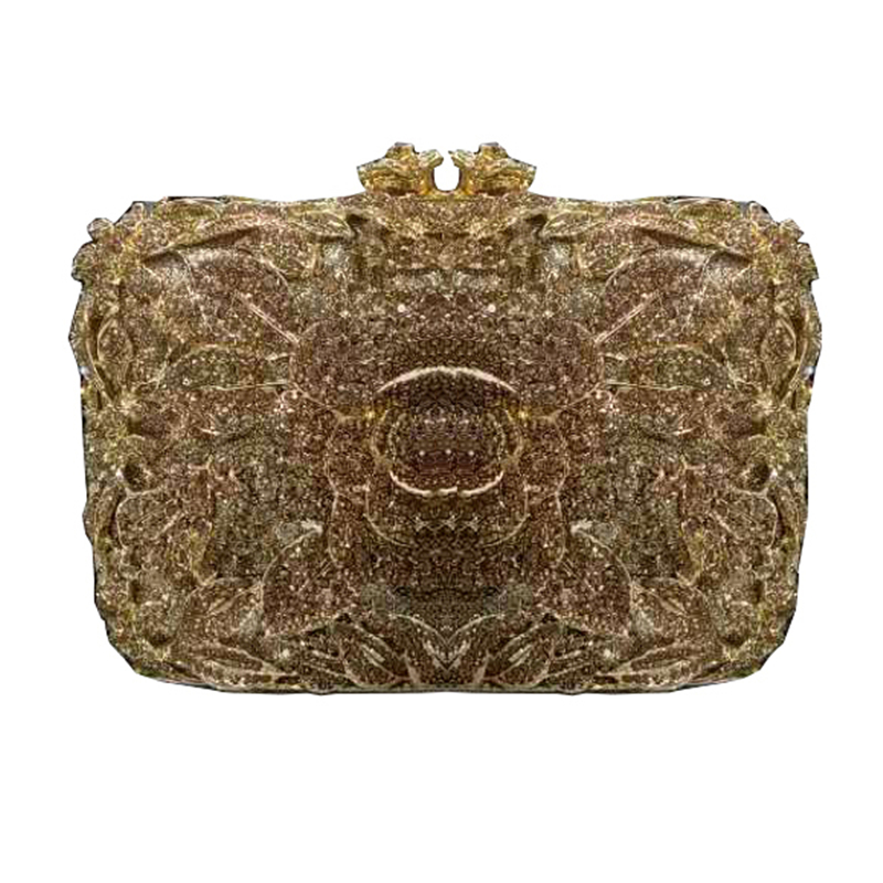 Nigeria elegant ladies evening dress bag wedding party banquet rhinestone handbag ladies crystal clutch
