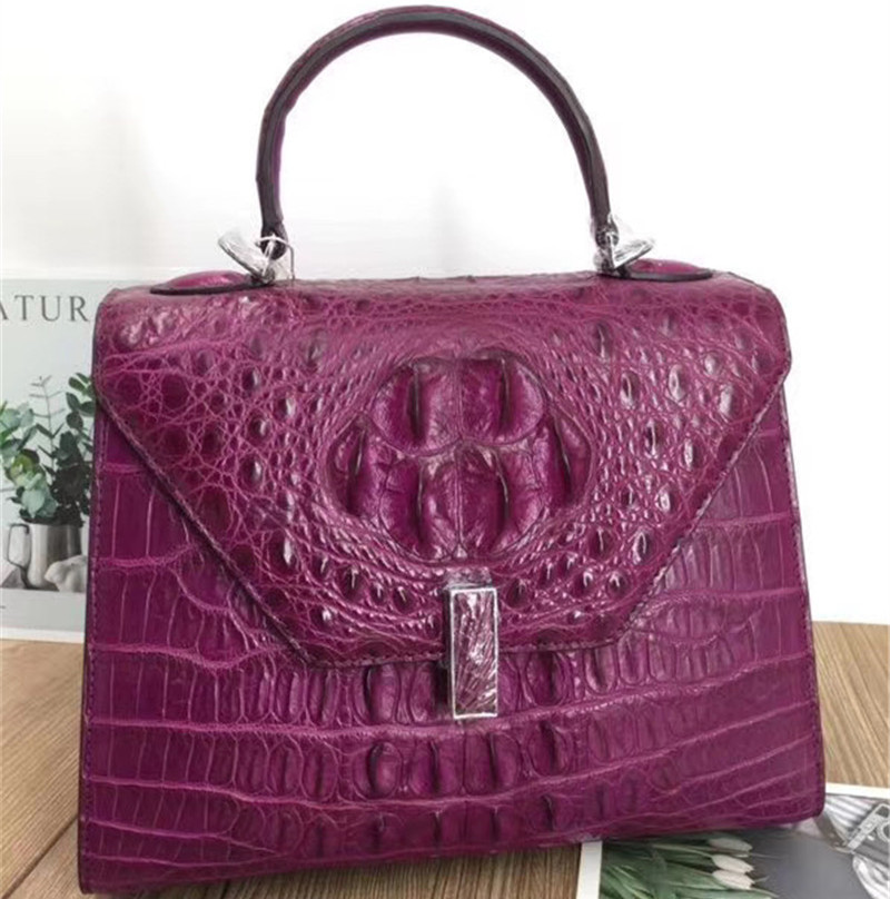 Fashion Designer Lady Purse Genuine Alligator Skin Women's Chic Handbag Exotic Crocodile Leather Female Shoulder Messenger Bag