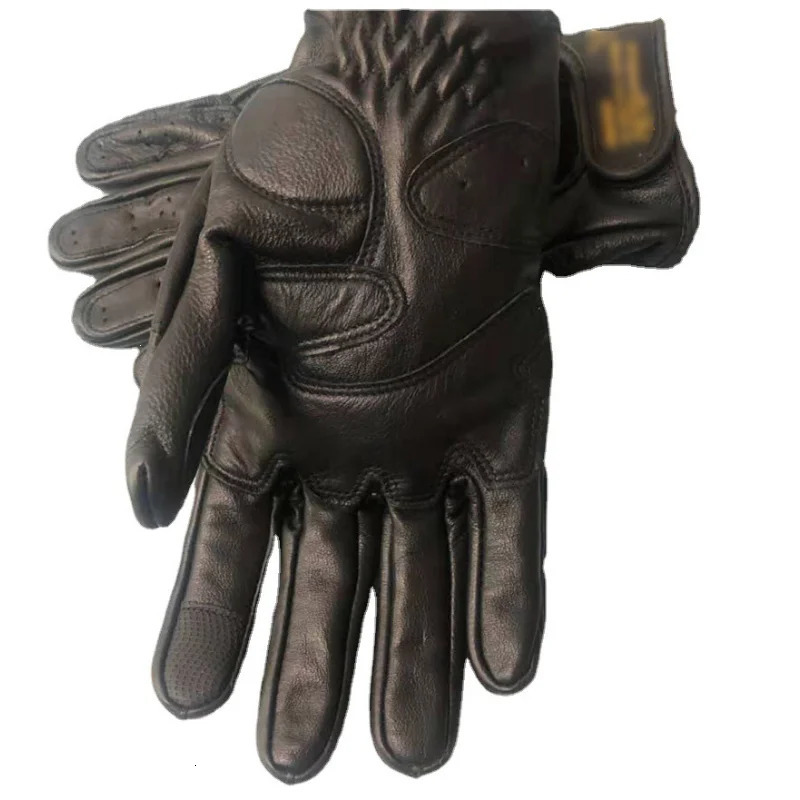 Retro Sheepskin breathable leather motorcycle gloves racing gloves mens motorcycle off-road winter and summer gloves full/half finger gloves 241106