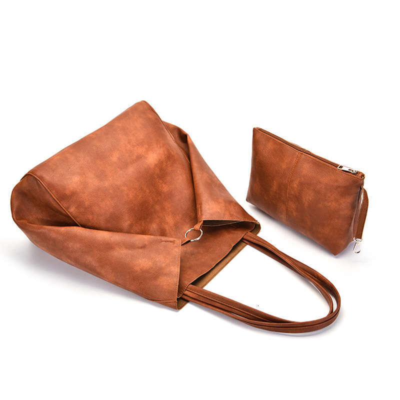OLOEY Simple Soft Leather PU Shoulder Large Capacity Transport Daily Shopping Bag Women's Handbag