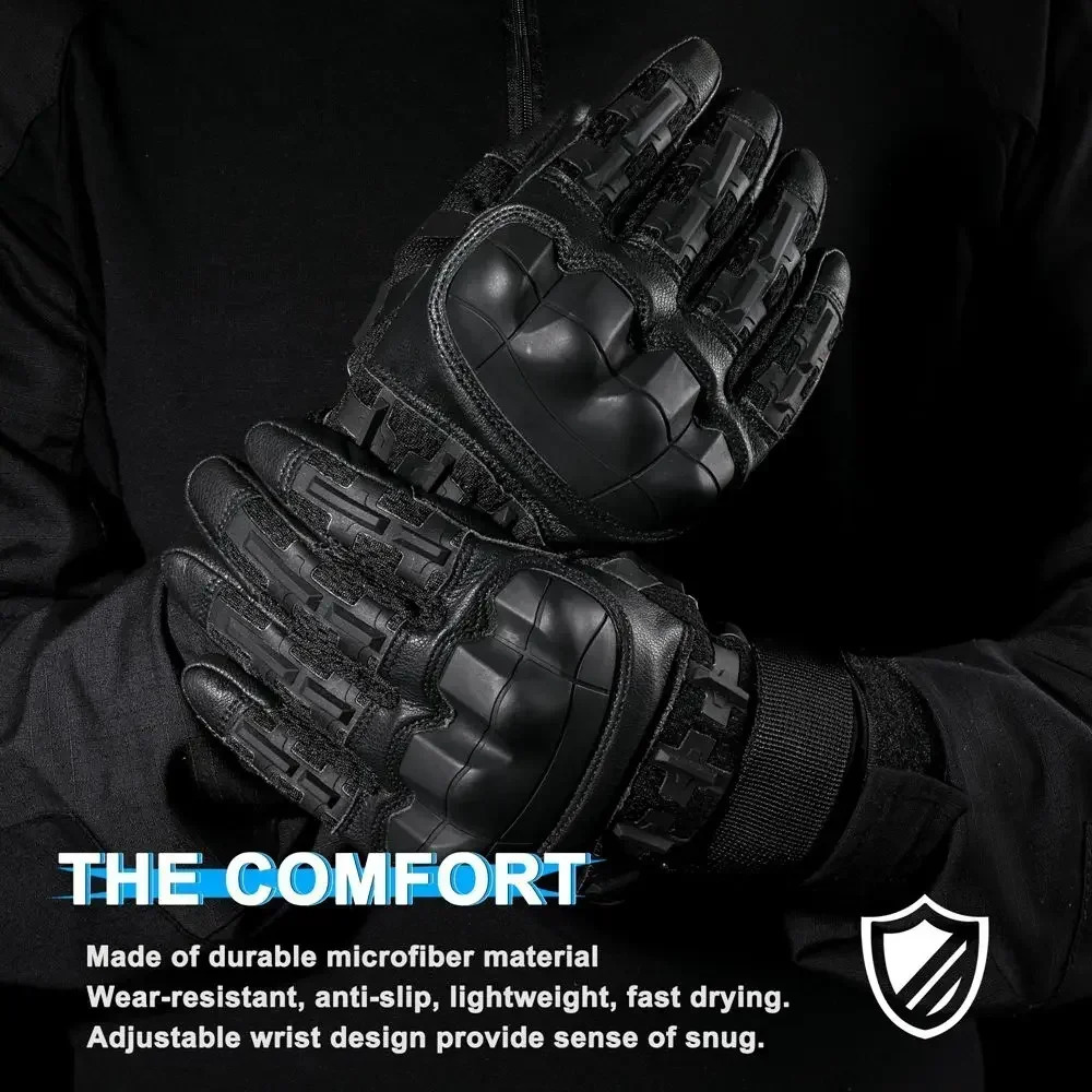 Touch screen tactical full finger gloves combat color ball air gun hunting shooting leather motorcycle protective equipment mens 241106