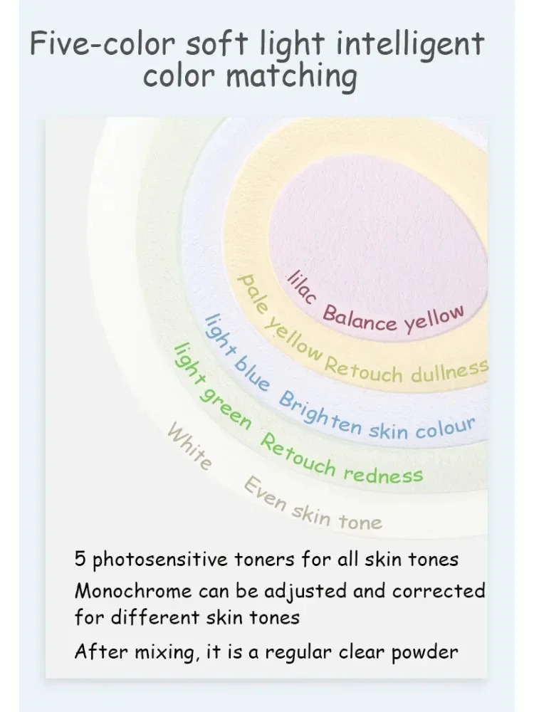 Funnyelves Five Color Nebula Makeup Makeup Skin Long lasting Makeup and Oil Control Loose Powder 241107