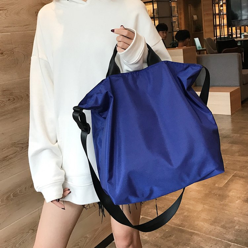 Multifunction Women Nylon Handbags Fashion Large Capacity Travel Bag Sports Shopping Shoulder Bags Black Blue Crossbody LW0156