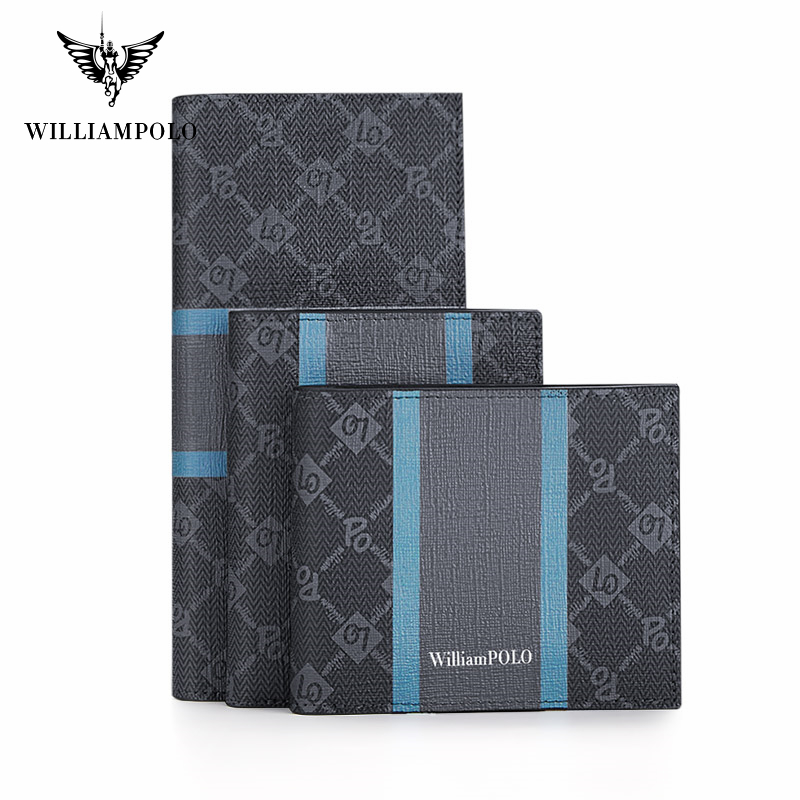 WILLIAMPOLO Brand Men Wallets Small Money Purses Wallets Luxury Design RFID Credit Card Holder Wallet For Men