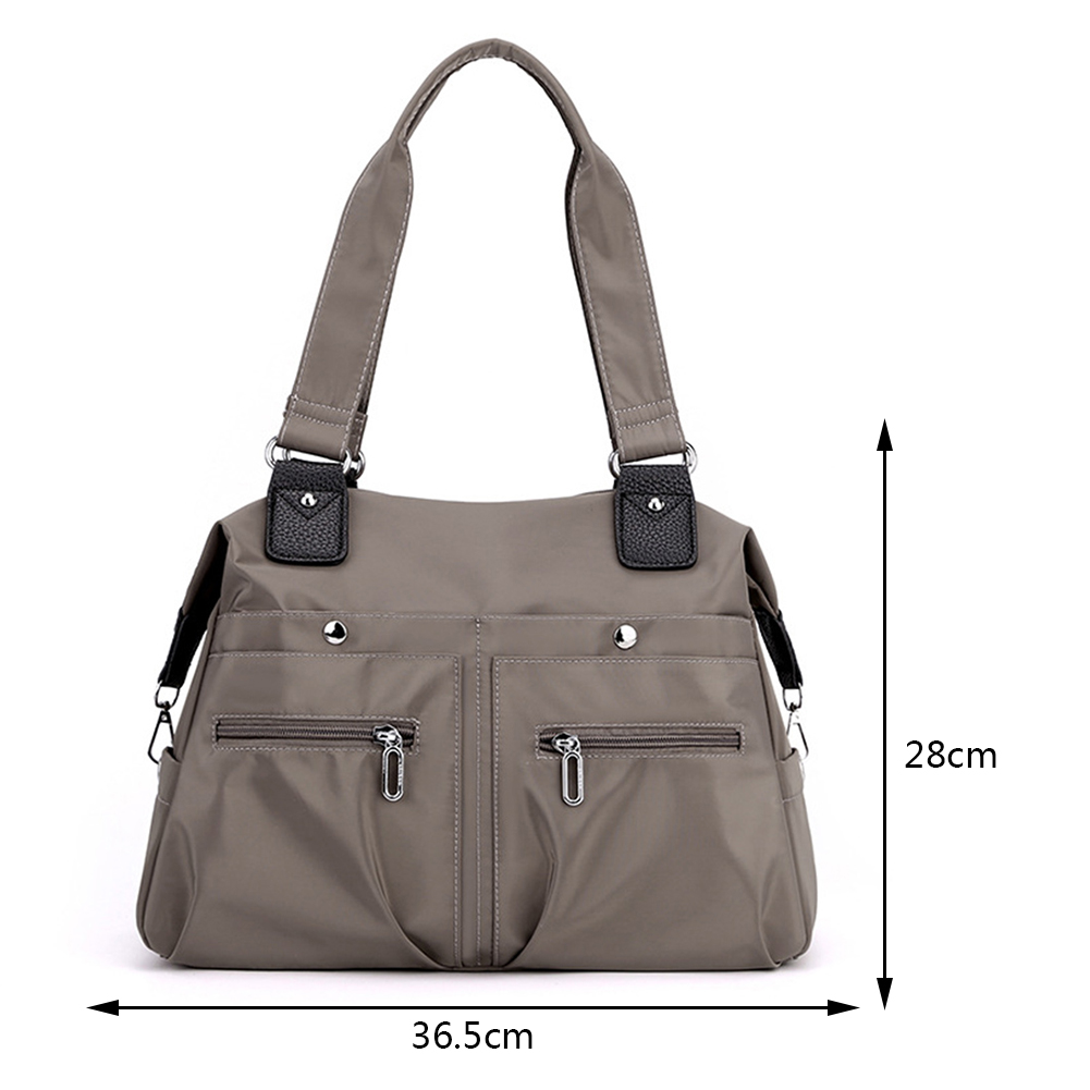 Women's Handbag Solid Simple Designer Tote Bag Large Capacity Waterproof Multi Pocket Nylon Shoulder Bag Mommy Travel Diaper Bag