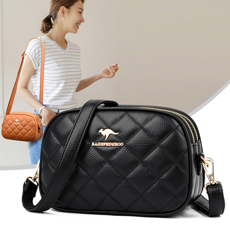 New Summer Square Small Shoulder Messenger Bag Female Girl Three Layers Circle Luxury Handbags Simple Style Crossbody Bags Purse