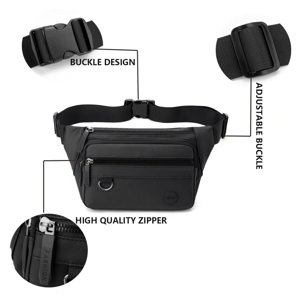 Outdoor sports travel crossbody bag cell phone change documents waist leisure fashion shoulder waterproof 241106