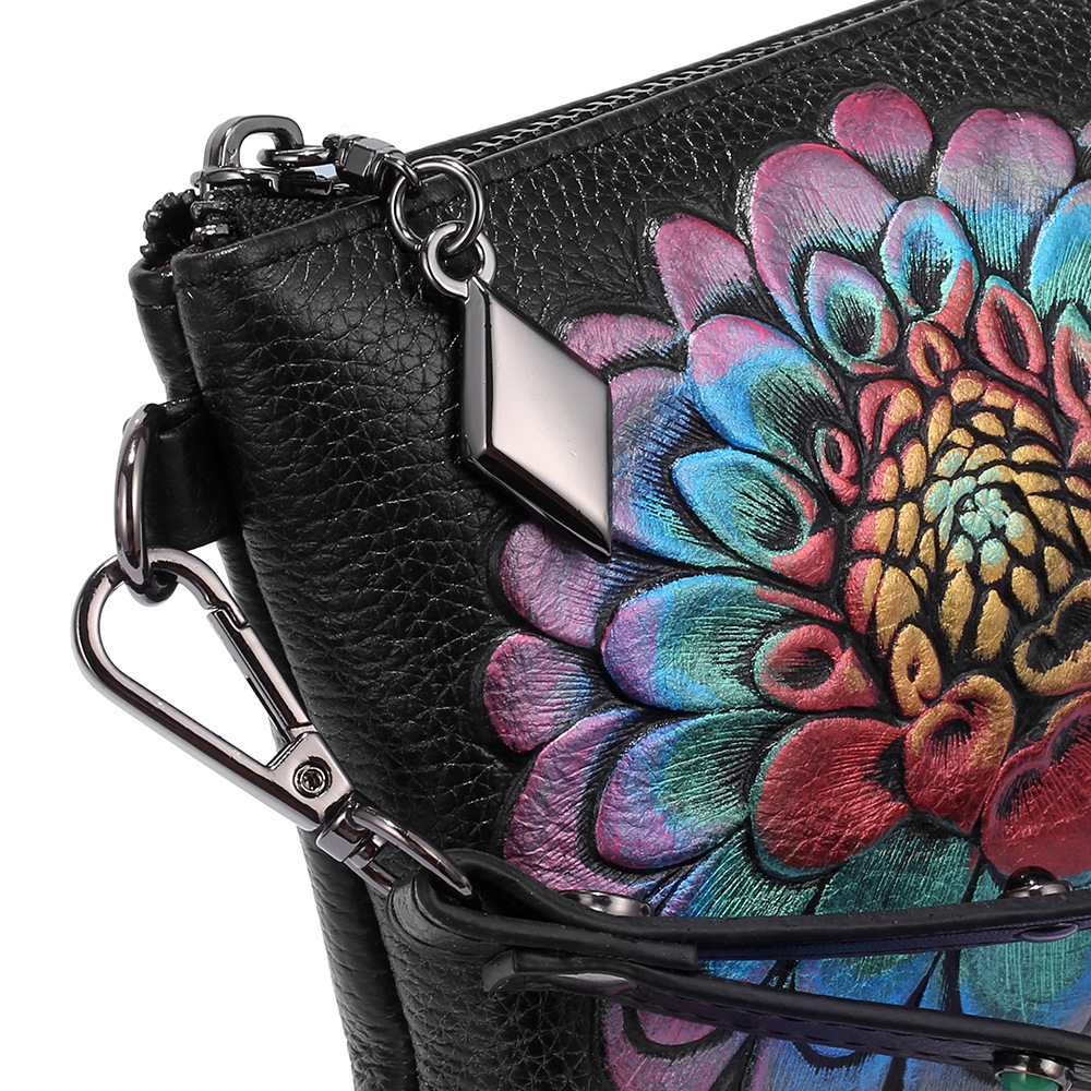 SOUTH GOOSE 100% Genuine Leather Women Messenger Bag Luxury Female Shoulder Bag Envelope Clutch Bag Crossbody Bag Purse For Lady