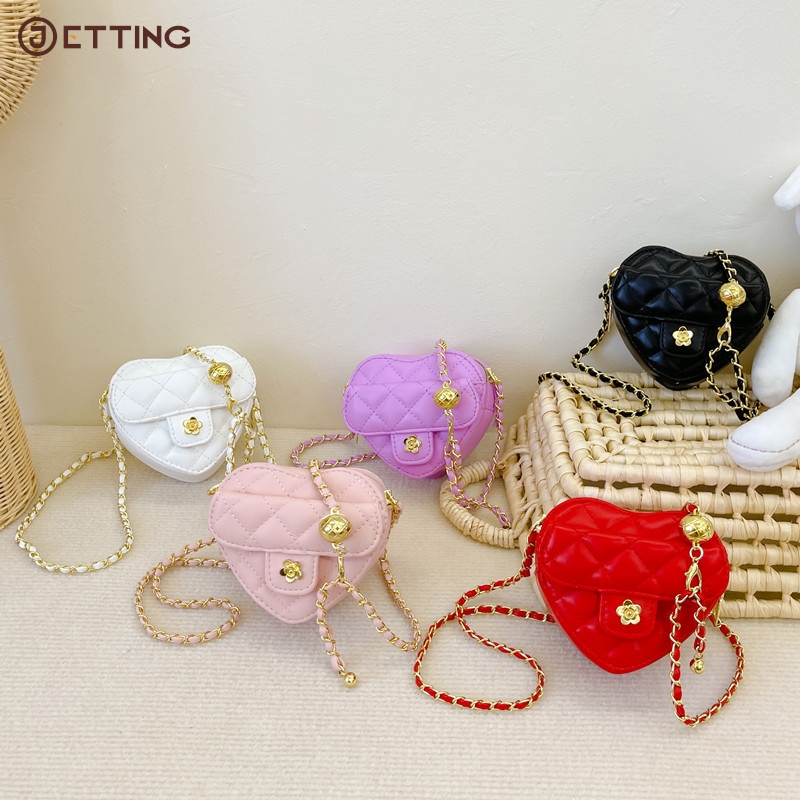 Cute Mini Luxury Heart Shaped Crossbody Bags For Women Girls Princess Coin Change Purse Chain Trend Shoulder Crossbody Bag