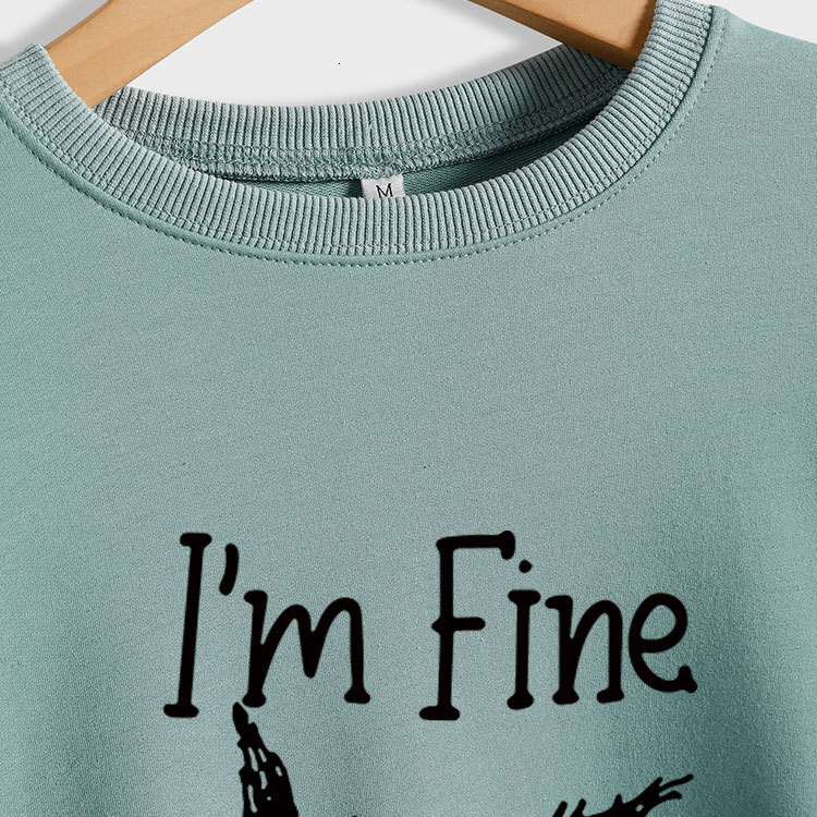 New Women's Hoodie I'm Everything Is Fine Fun Printed Autumn/Winter Collection Designer Trendy Long Sleeve