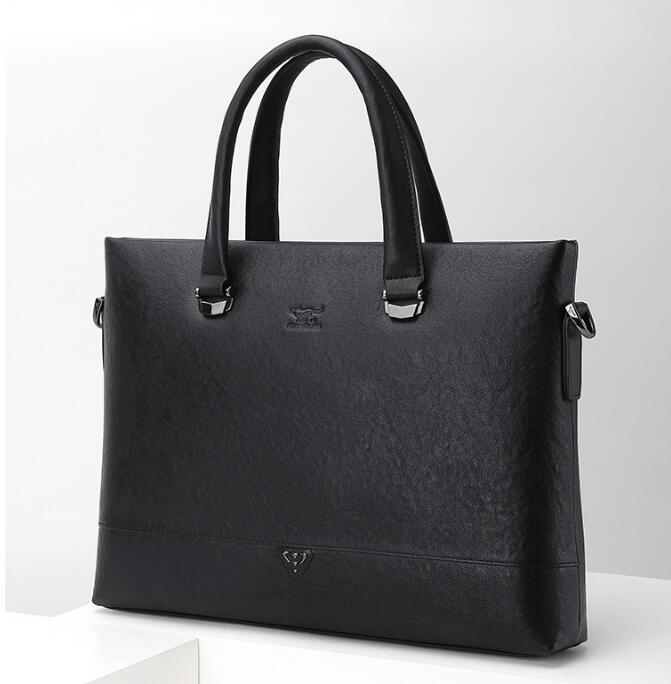 China Brand Septwolves Youth Men quality Handbag Geniune Leather Briefcase Man Business Casual Clutch Bag Soft Leather valise