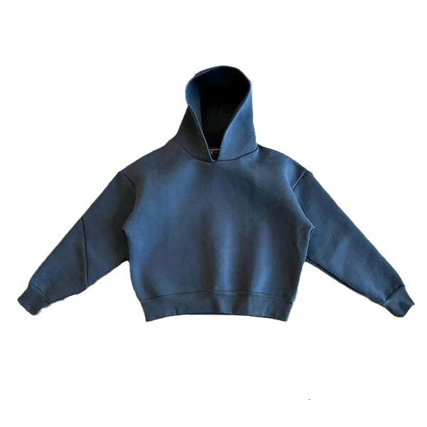 Casual, simple, fashionable, loose fitting hooded long sleeved sweatshirt, solid color, trendy street style top