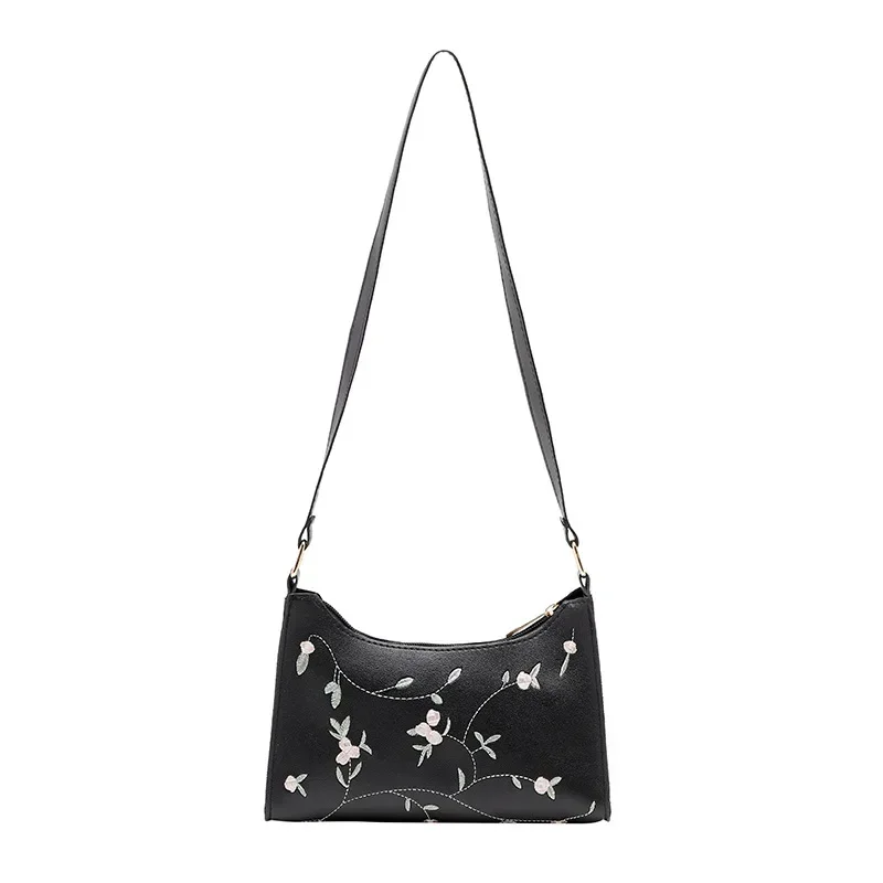 Women's Handbags Fashion Embroidered Underarm Bag Women Mini Matte Leather Shoulder Bags Designer Clutch Messenger Bag Wallets