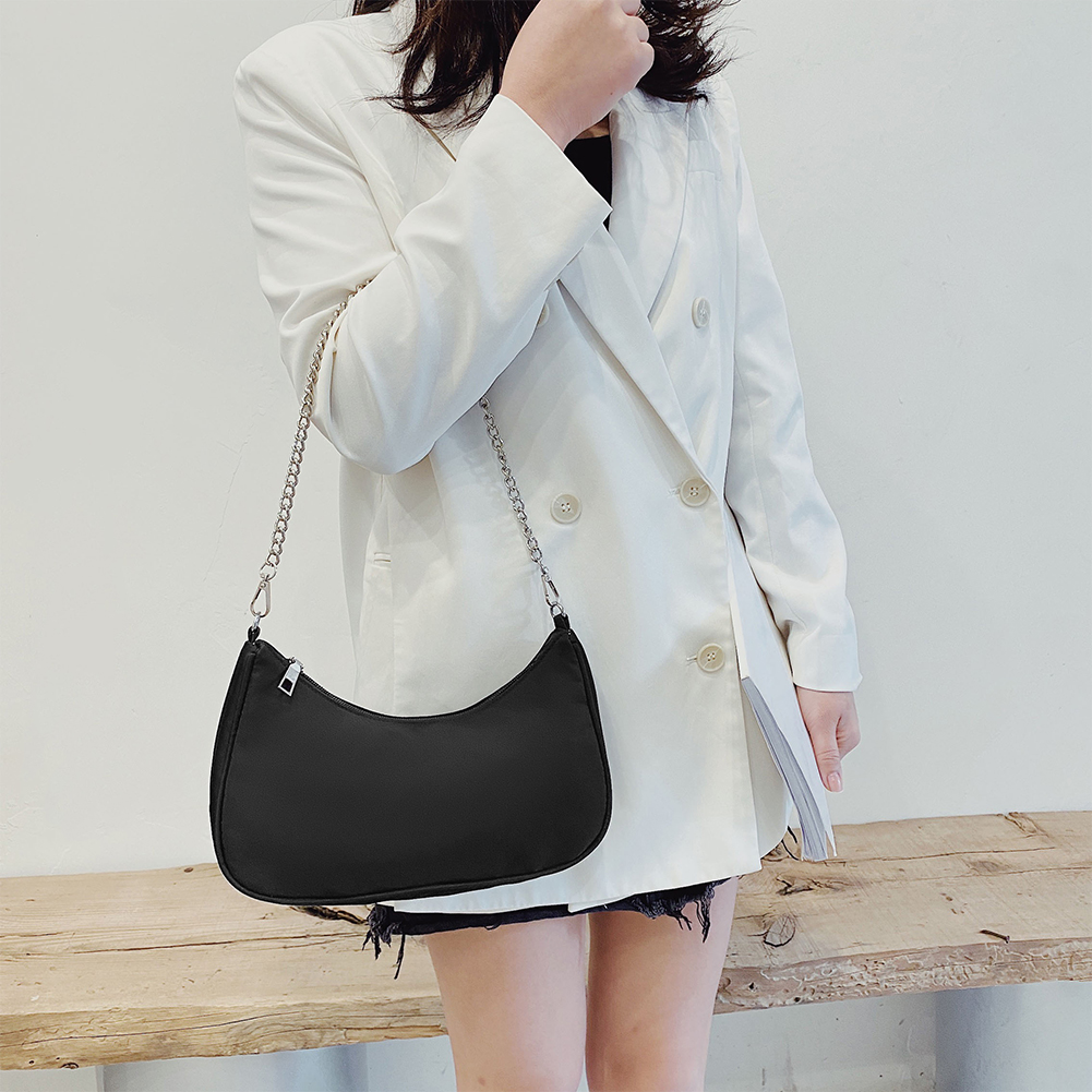 Solid Color Shoulder Purse Women Underarm Bag Ladies Fashion Top-handle Clutches Black Beige White Pink Handbag Pouch