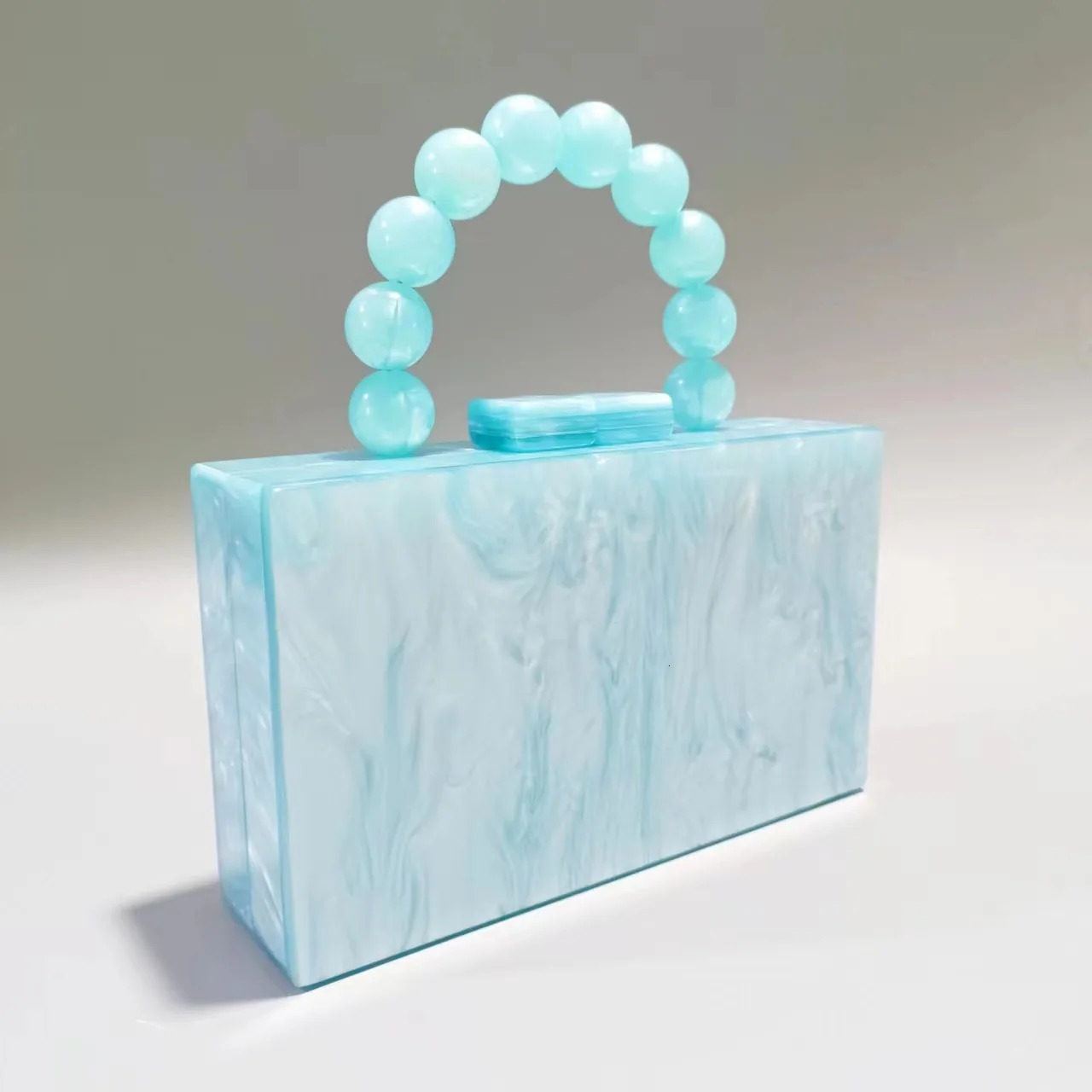 Box Chain Pearl Acrylic Bag Clutch Pearl Party Wallet Fashion Womens Wedding Evening Bag 241106