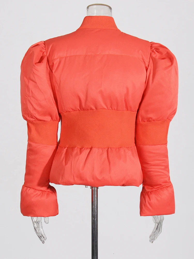 TWOTWINSTYLE Womens Solid Weight Loss Jacket Stand up Collar Flame Sleeve Work Patch Zipper Minimalist Tuned Jacket Womens Fashion 241107