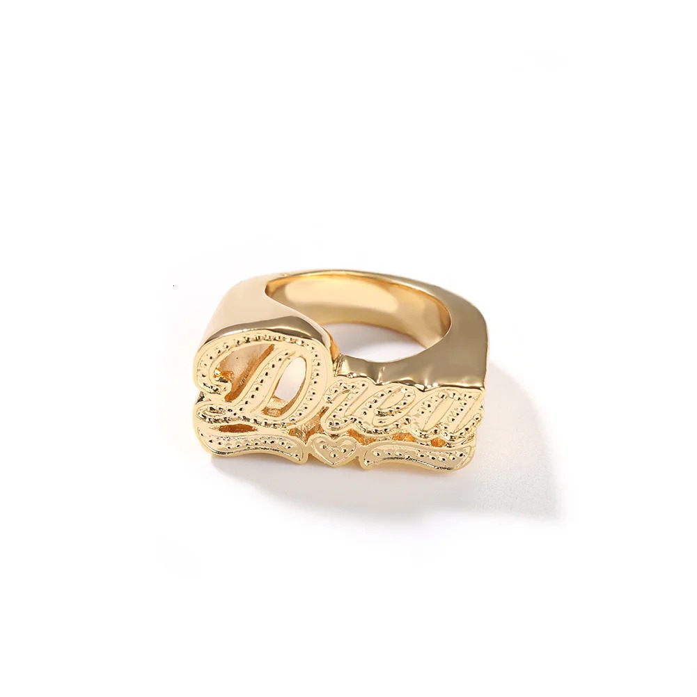 Uwin Customized Name Ring Personalized Zinc Alloy Letter Ring Womens Fashion Ice Charm Hip Hop Jewelry Gift 241106