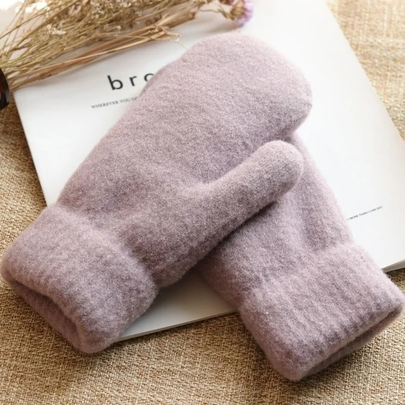 Womens Warm Thick Full Match Solid 9-Color Korean Kawaii Couple Style Retro Winter Womens Comfortable Fashion Y2K 241107