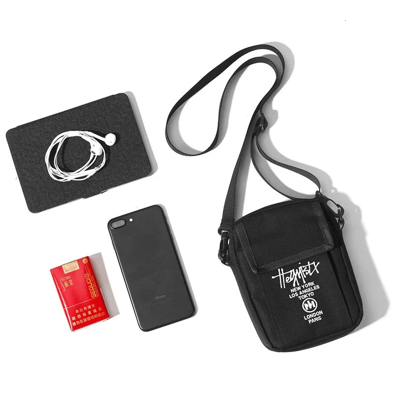 Men Sling Bag Mini Crossbody Fashion Phone Purse Breast Shoulder Canvas Messenger Mens Portable Chest Packs 241106