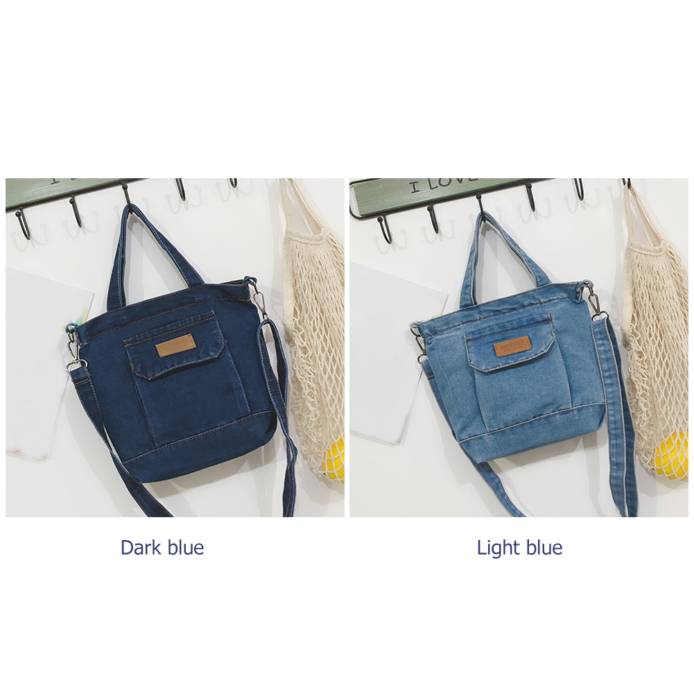 Women Casual Satchel Bag Denim Shopper Shoulder Handbag Adjustable Straps with Pockets Zipper Closure Daily Handbag and Purse