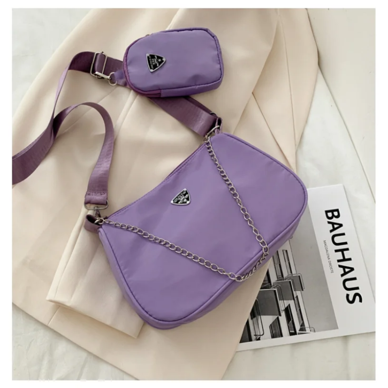 Dropshipping New Women High Quality Square Solid Bags Retro Women Crossbody Bags Style Crescent Chain Underarm Shoulder Bags