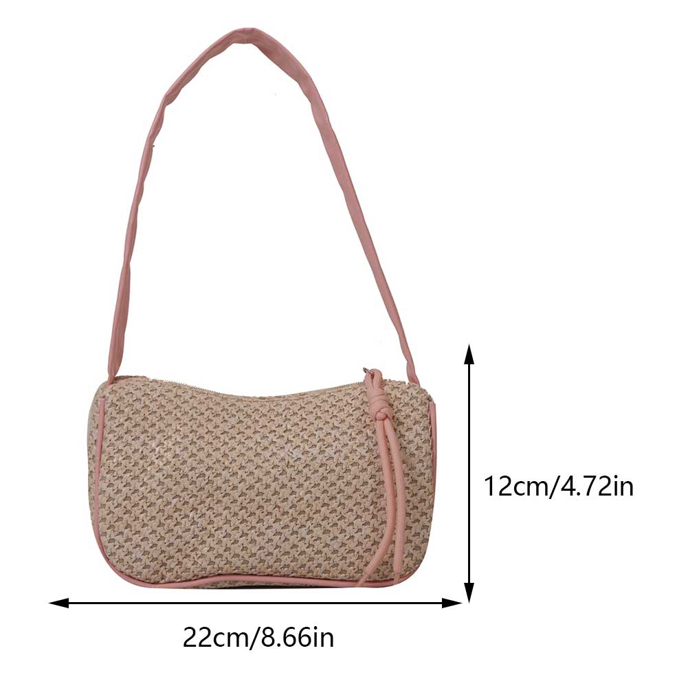 Women Straw Woven Bag Summer Beach Bags Large Capacity Fashion Woven Handbag All Matched Casual for Travel Beach Vacation