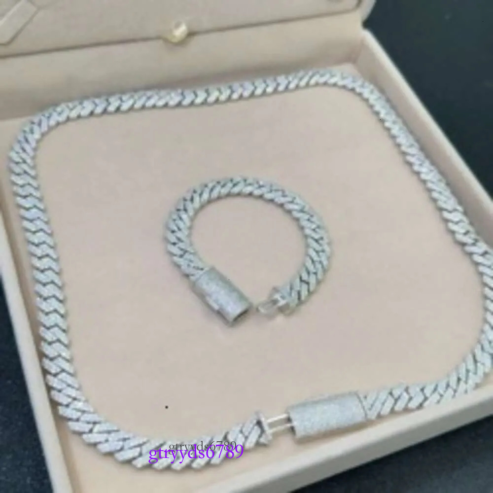 Top Designer Pendant For Men Fine Swan Pass Dia Watch Necklace Jewelry Sier 14Mm Cuban k Chain Moissanite 328