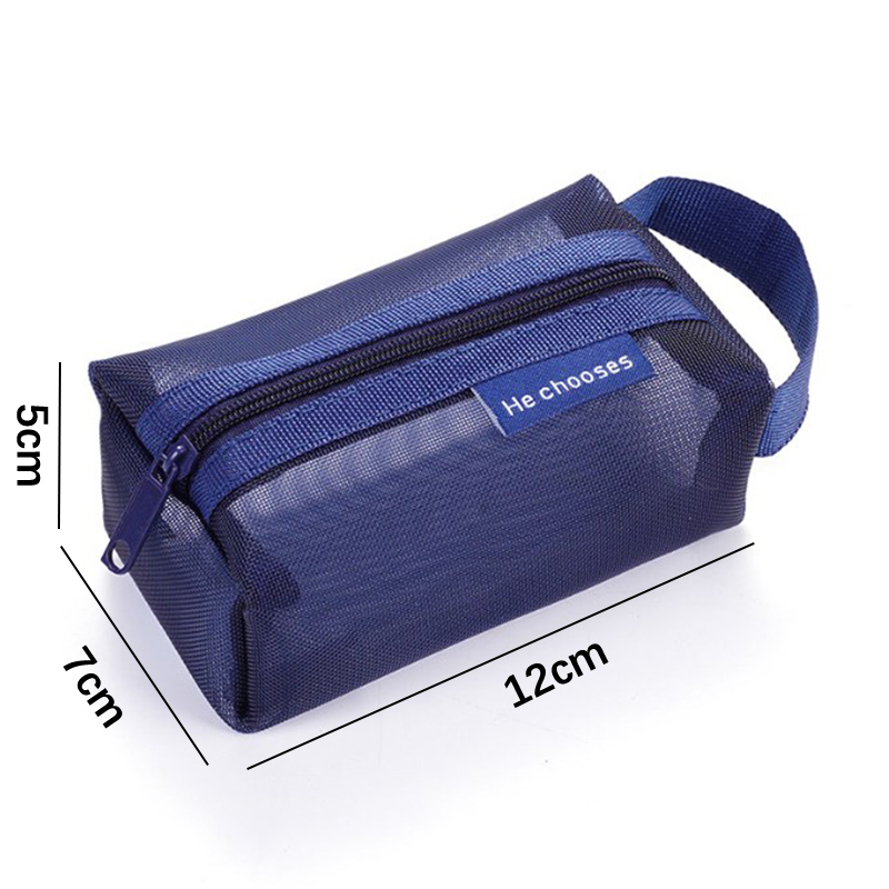 Nylon Square Mesh Coin Purse Large Capacity Key Card Case Coin Pocket Transparent Storage Bag Pouch Mini Cosmetic Bag