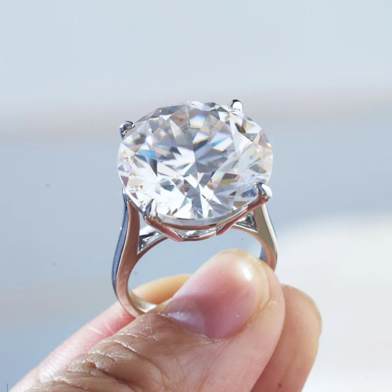 Joyce Jelly 20ct 18mm Shiny Cherokee Engagement Ring Made of Pure Silver 925 Jewelry Customized Ring 241106