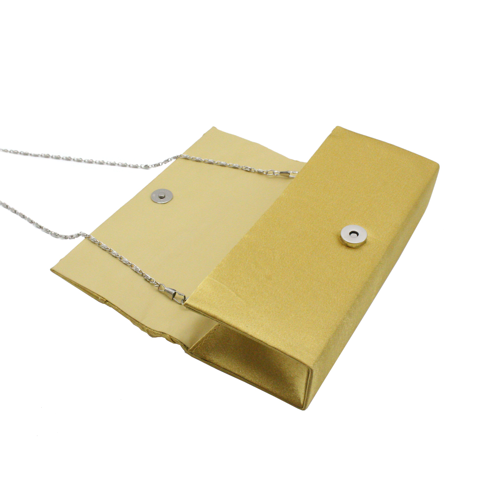 European American Diamante Clutch Bag Pleated Drape Satin Evening Bag for Lady Girl Woman