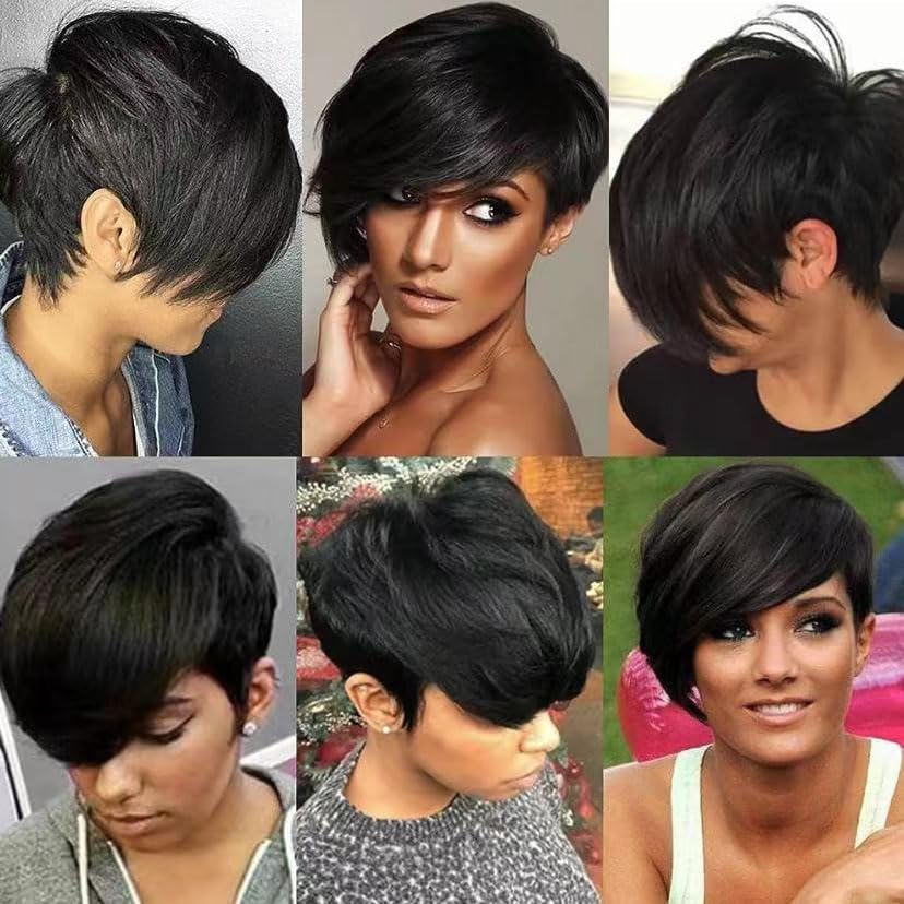 raw indian wigs hd lace Pixie Cut lace Wigs 13x4 hd transparent lace front Human Hair Short Cut Bob Wig Side Part Pixie HairCut Wigs Glueless lace fro